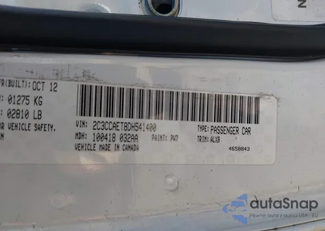 2013 Chrysler 300C z USA, uszkodzony, nr VIN 2C3CCAET8DH541400